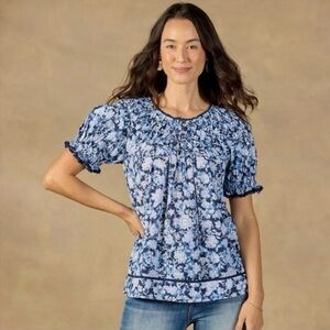 Sundance Lodi Blue Floral Blouse